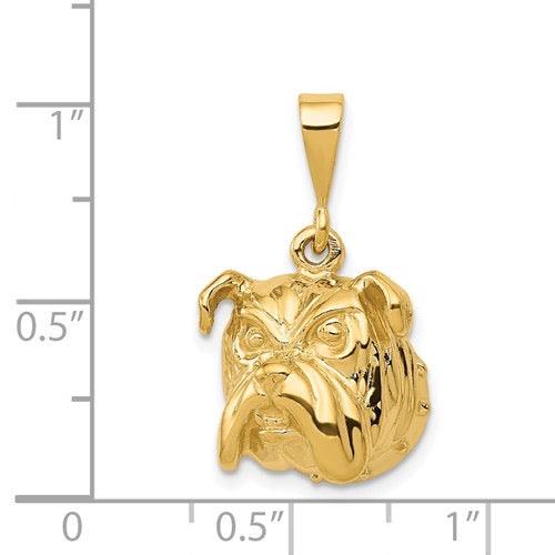 14k Bulldog Face Pendant - Seattle Gold Grillz