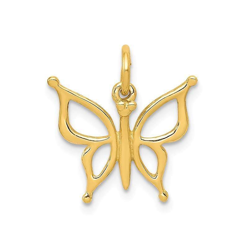 14k Butterfly Charm | Weight: 0.65grams, Length: 17mm, Width: 15mm - Seattle Gold Grillz