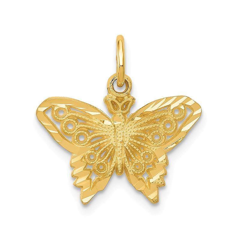 14k Butterfly Charm | Weight: 0.9grams, Length: 18mm, Width: 17mm - Seattle Gold Grillz