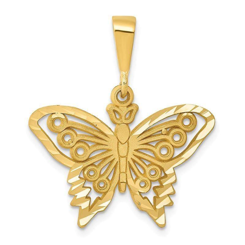 14k Butterfly Charm | Weight: 1.88grams, Length: 27.5mm, Width: 24mm - Seattle Gold Grillz