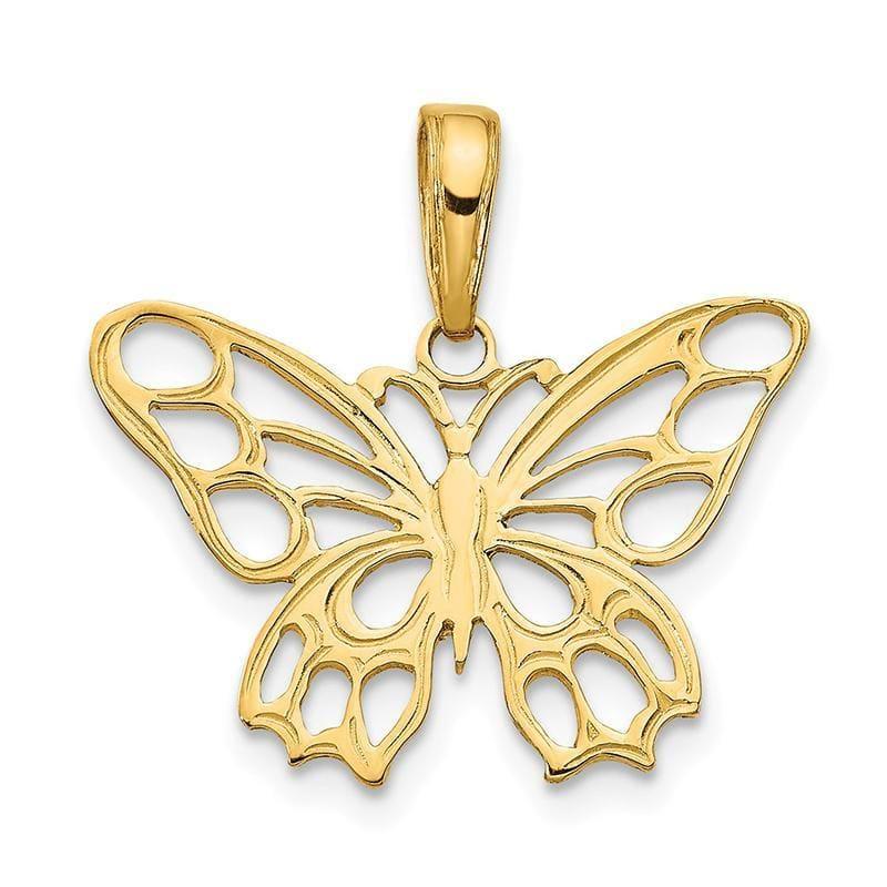 14K Butterfly Cut-out Pendant - Seattle Gold Grillz