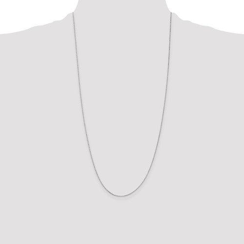 14k Carded White Gold 0.5mm Box Chain - Seattle Gold Grillz
