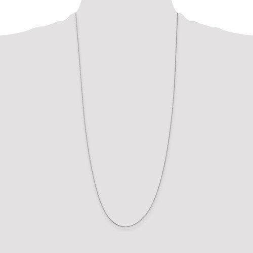 14k Carded White Gold 0.5mm Box Chain - Seattle Gold Grillz