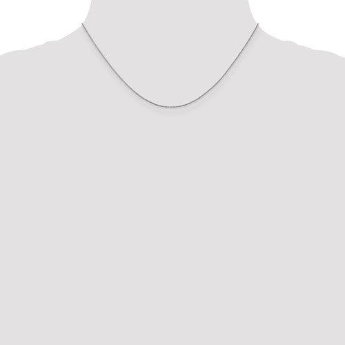 14k Carded White Gold 0.5mm Box Chain - Seattle Gold Grillz