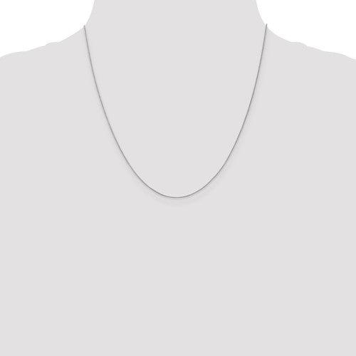14k Carded White Gold 0.5mm Box Chain - Seattle Gold Grillz
