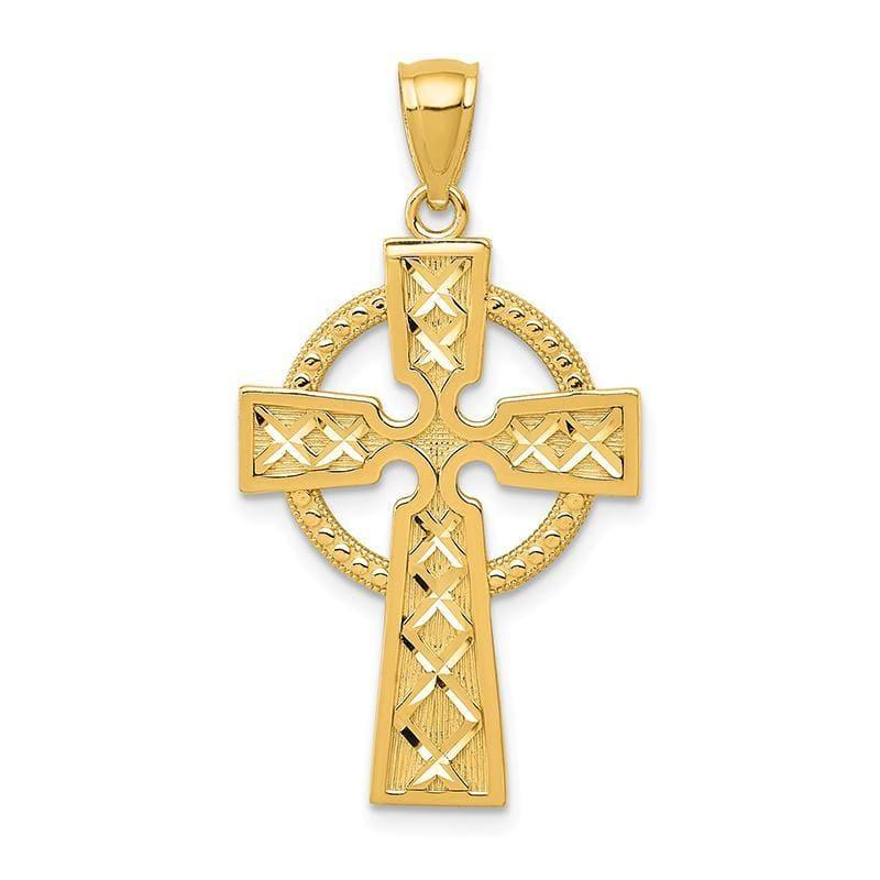 14k Celtic Cross Pendant. Weight: 1.69, Length: 32, Width: 18 - Seattle Gold Grillz