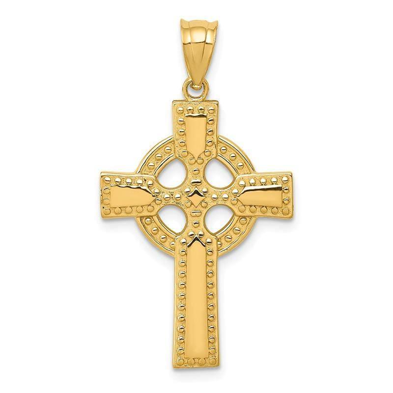 14k Celtic Cross Pendant. Weight: 1.96, Length: 34, Width: 20 - Seattle Gold Grillz