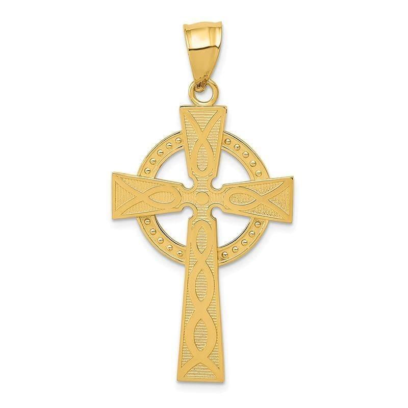 14k Celtic Cross Pendant. Weight: 3.02, Length: 45, Width: 24 - Seattle Gold Grillz