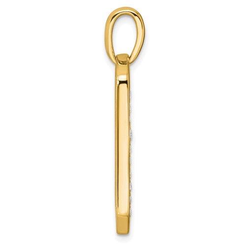 14K Center Cross Dog Tag Pendant - Seattle Gold Grillz