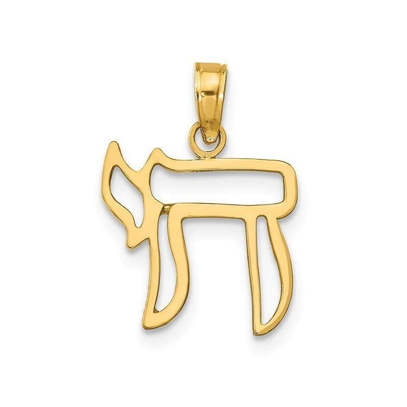 14k Chai Cut-out Pendant. Weight: 0.5, Length: 19, Width: 14 - Seattle Gold Grillz