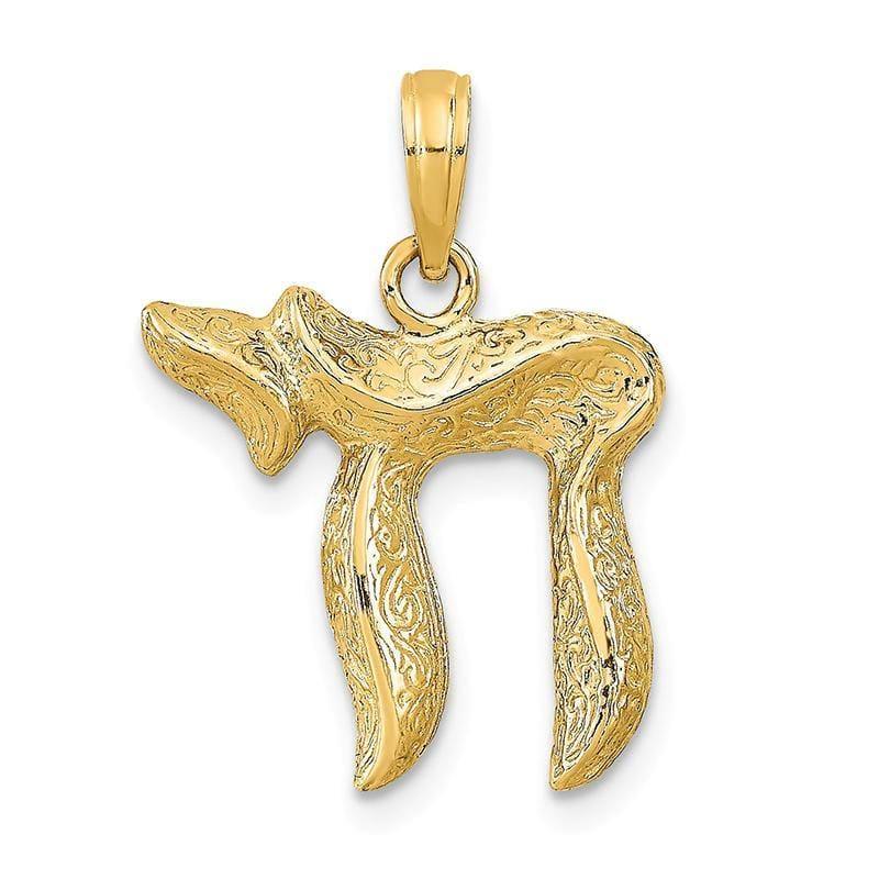 14k Chai Pendant. Weight: 1.59, Length: 24, Width: 18 - Seattle Gold Grillz