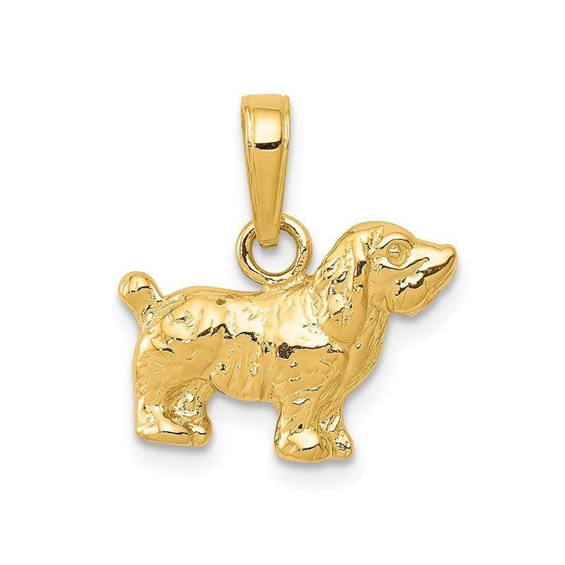 14k Cocker Spaniel Dog Pendant - Seattle Gold Grillz