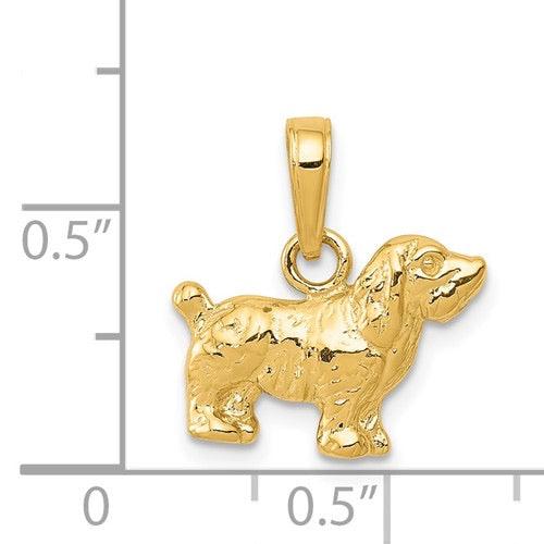 14k Cocker Spaniel Dog Pendant - Seattle Gold Grillz