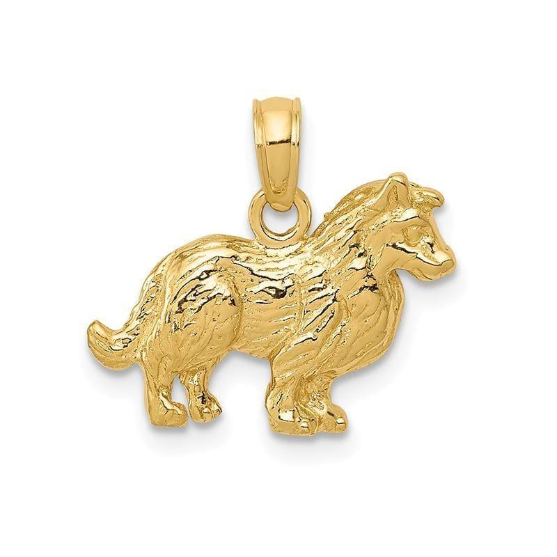 14k Collie Dog Pendant - Seattle Gold Grillz