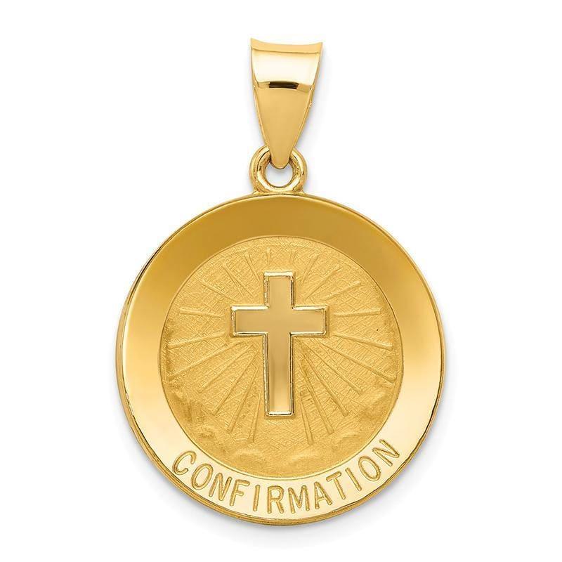 14k Confirmation Medal Round Pendant. Weight: 1.3, Length: 27, Width: 19 - Seattle Gold Grillz