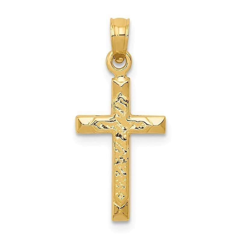 14K Cross Pendant. Weight: 0.8, Length: 24, Width: 11 - Seattle Gold Grillz