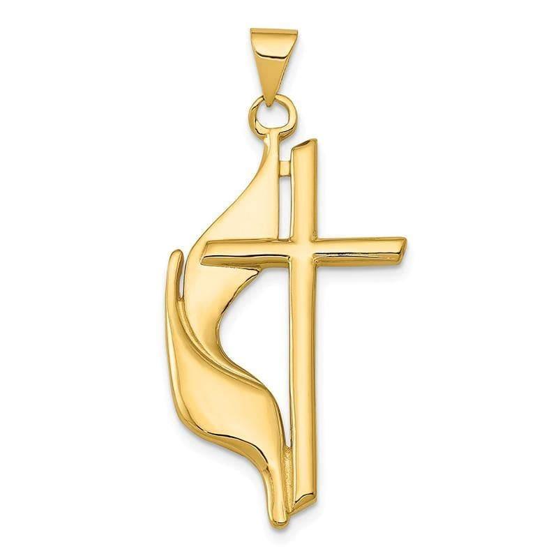 14k Cross Polished Pendant. Weight: 2.39, Length: 38, Width: 18 - Seattle Gold Grillz