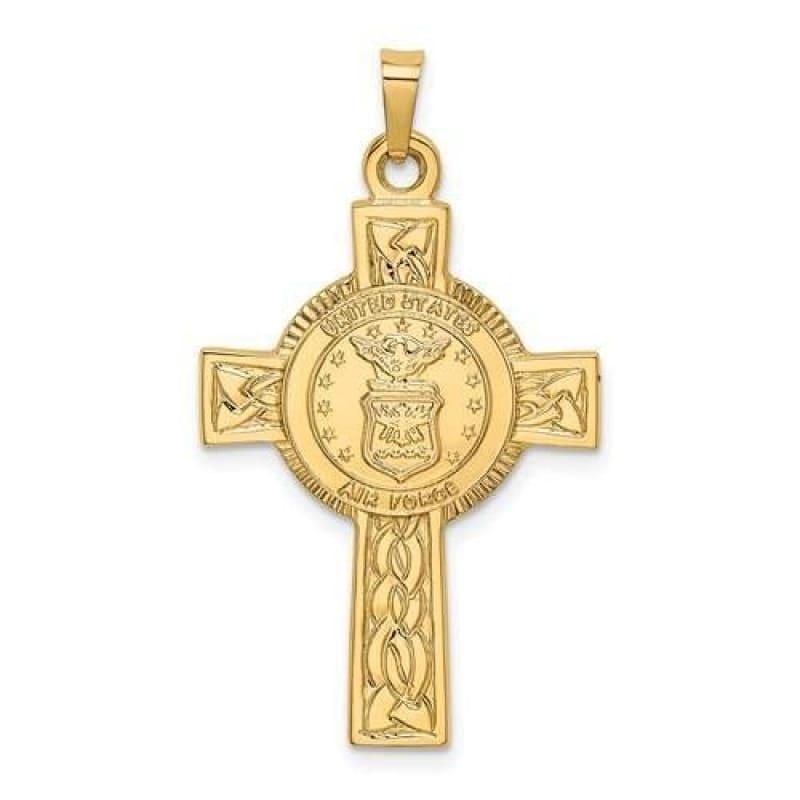 14k Cross w-Air Force Insignia Pendant - Seattle Gold Grillz