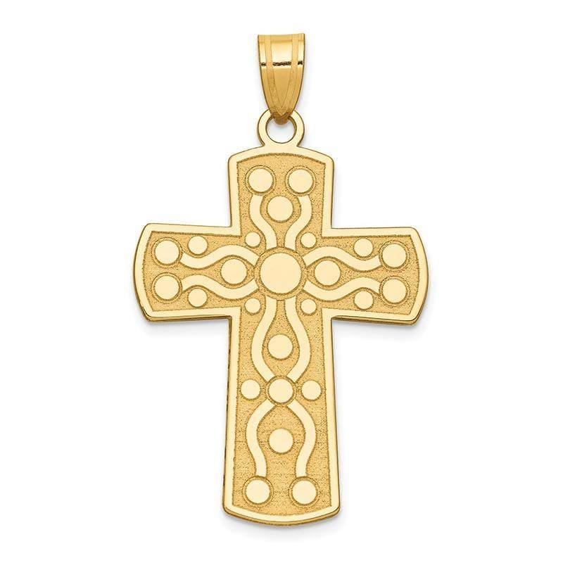 14k Cross w-Serenity Prayer Pendant. Weight: 4.04, Length: 37, Width: 24 - Seattle Gold Grillz