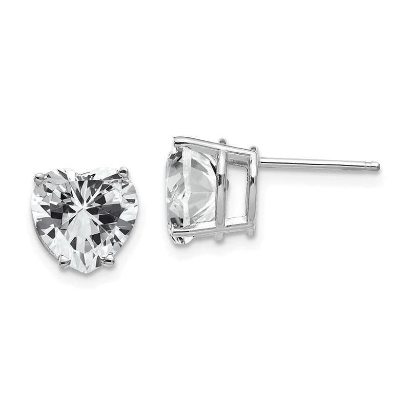 14k Cubic Zirconia heart stud earring - Seattle Gold Grillz