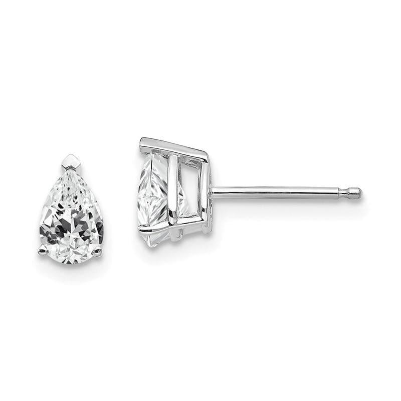 14k Cubic Zirconia Pear Stud Earrings - Seattle Gold Grillz