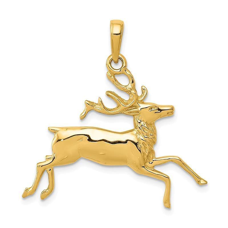 14k Deer Running Pendant - Seattle Gold Grillz