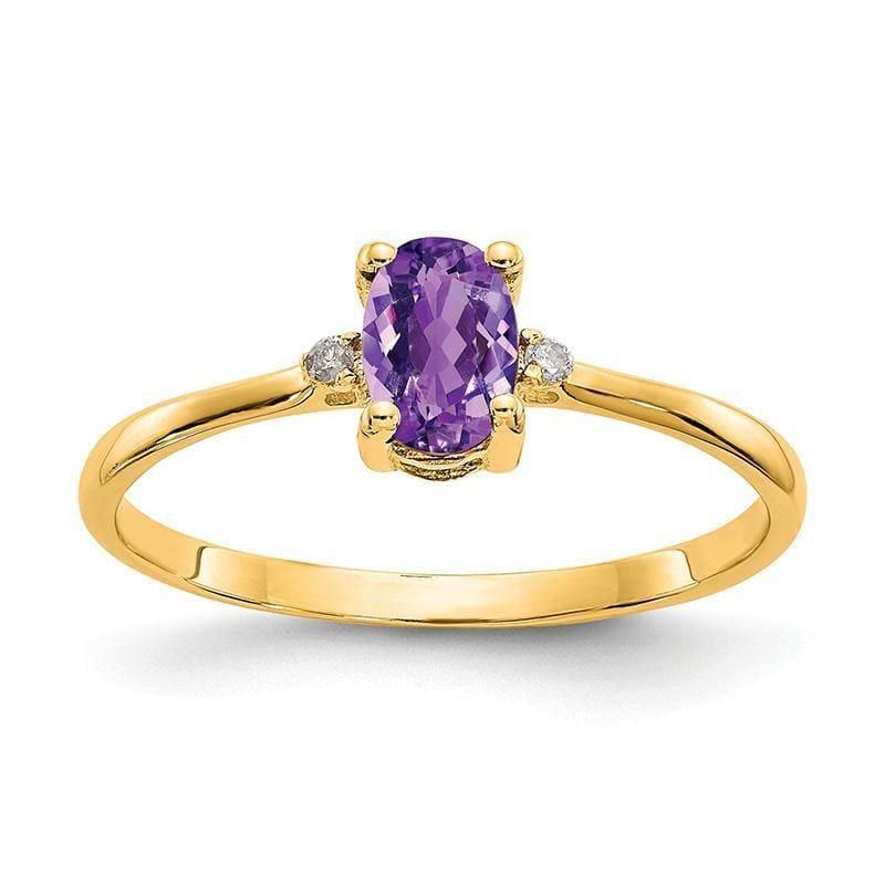 14k Diamond & Amethyst Birthstone Ring - Seattle Gold Grillz