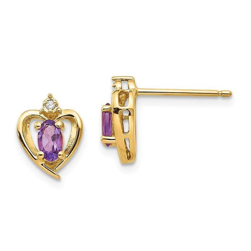 14K Diamond & Amethyst Earrings - Seattle Gold Grillz