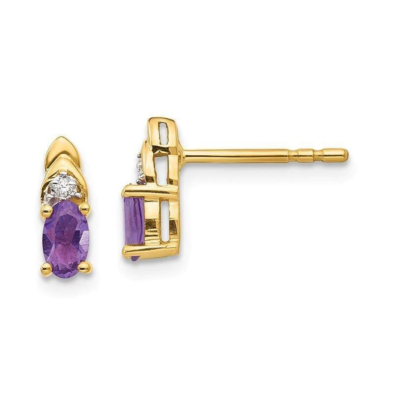 14K Diamond & Amethyst Earrings - Seattle Gold Grillz