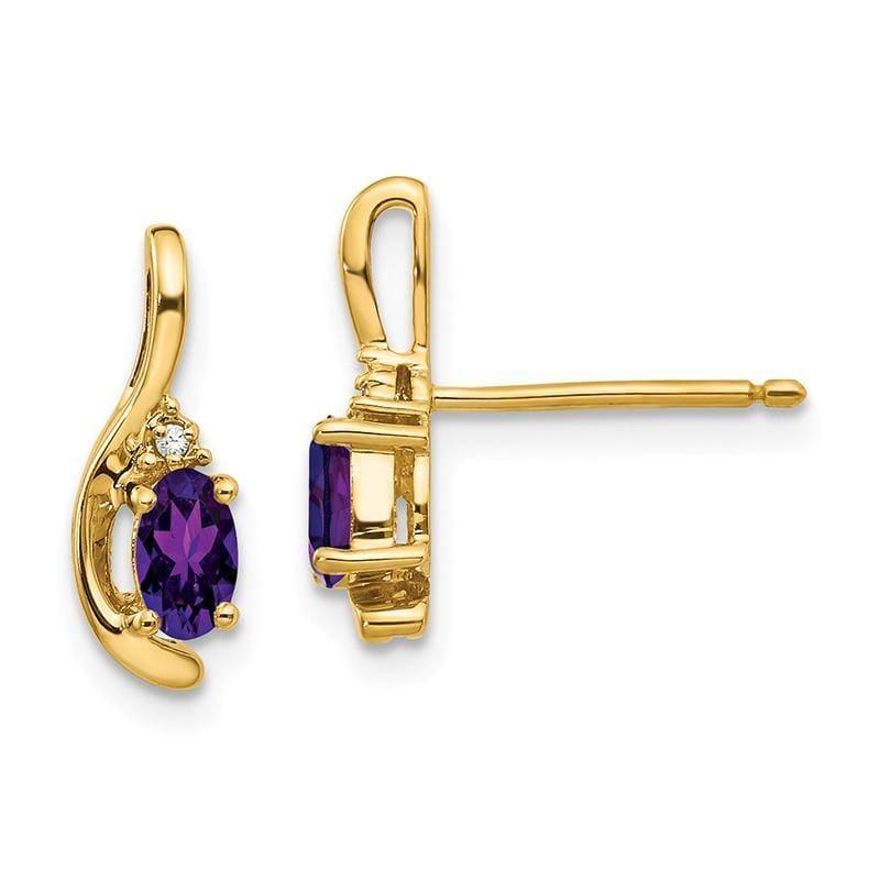 14K Diamond & Amethyst Earrings - Seattle Gold Grillz