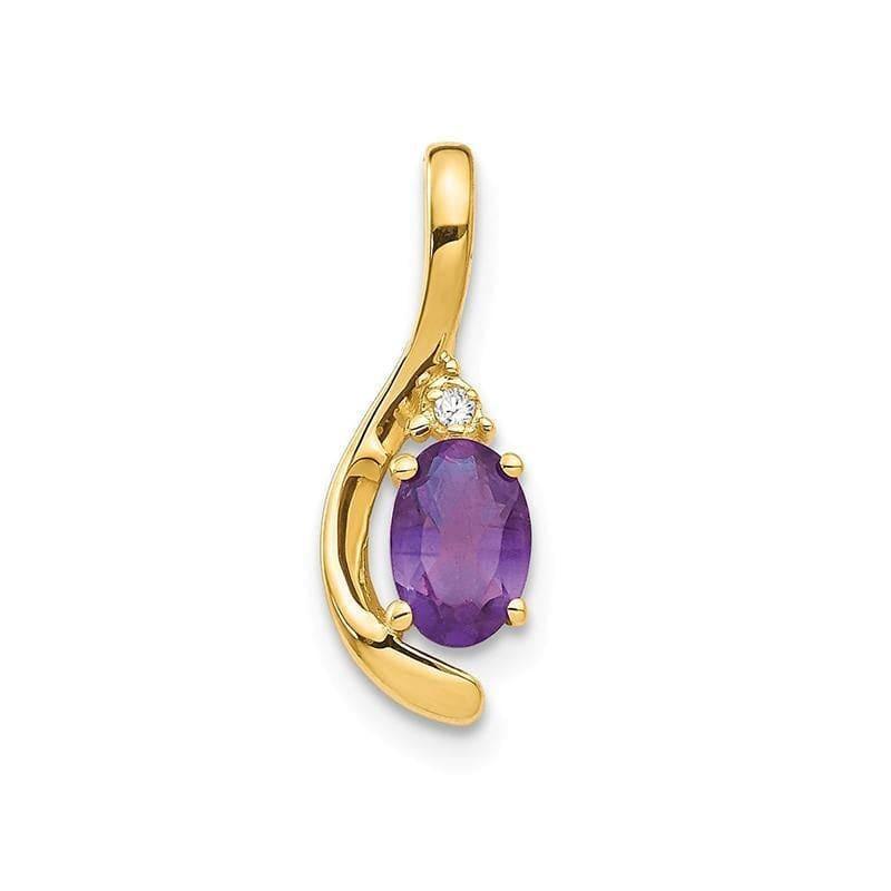 14K Diamond & Amethyst Pendant - Seattle Gold Grillz