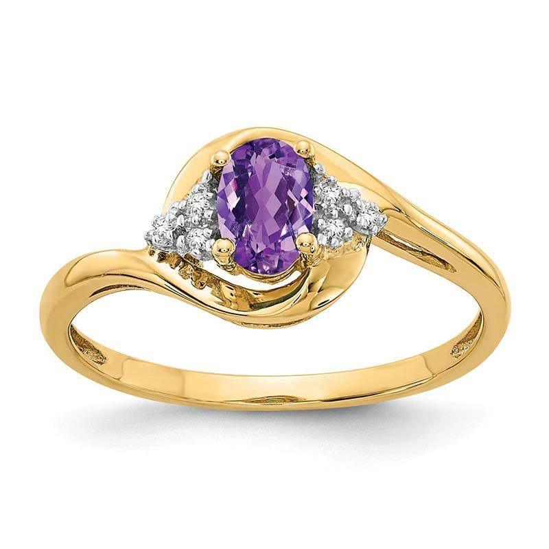 14K Diamond & Amethyst Ring - Seattle Gold Grillz