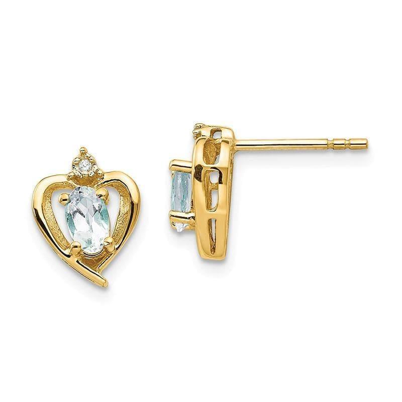 14K Diamond & Aquamarine Earrings - Seattle Gold Grillz