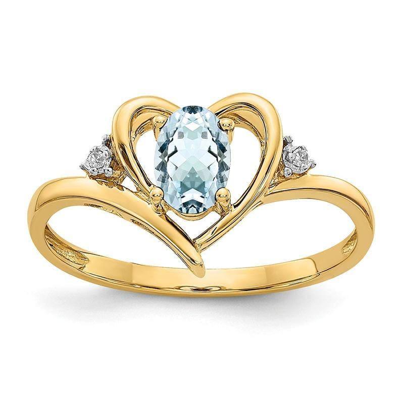 14K Diamond & Aquamarine Ring - Seattle Gold Grillz