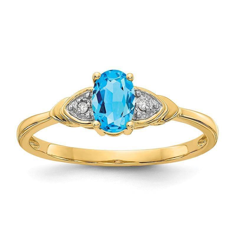 14K Diamond & Blue Topaz Ring B - Seattle Gold Grillz