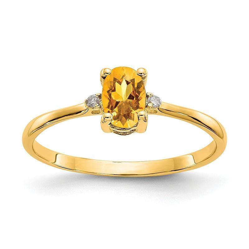14k Diamond & Citrine Birthstone Ring - Seattle Gold Grillz