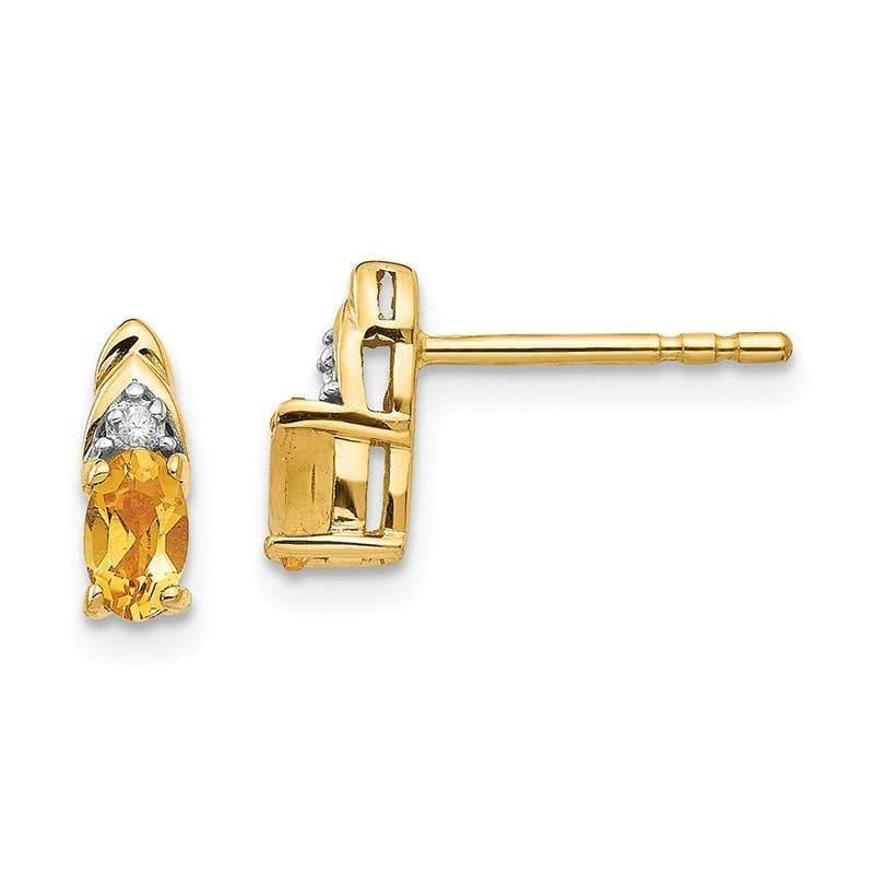 14K Diamond & Citrine Earrings - Seattle Gold Grillz