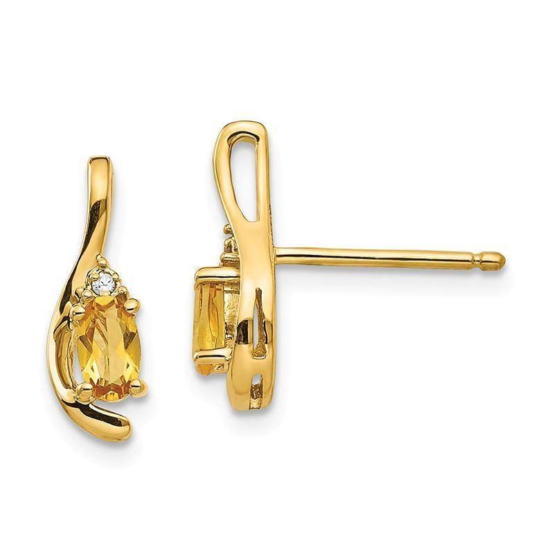 14K Diamond & Citrine Earrings - Seattle Gold Grillz