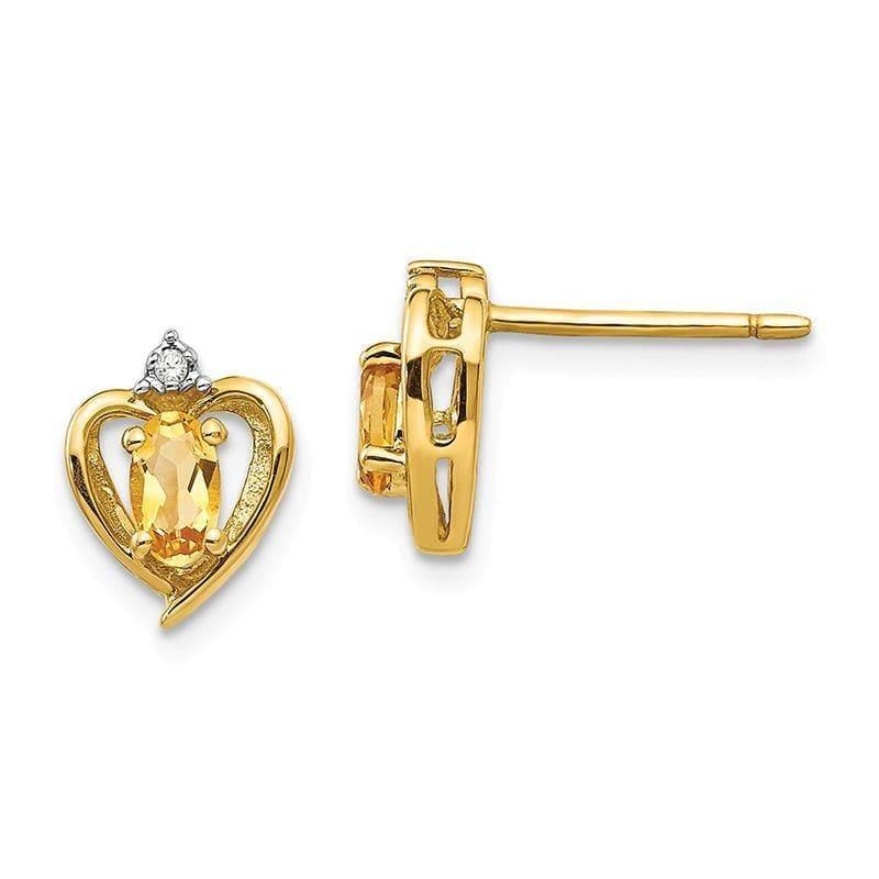 14K Diamond & Citrine Earrings - Seattle Gold Grillz