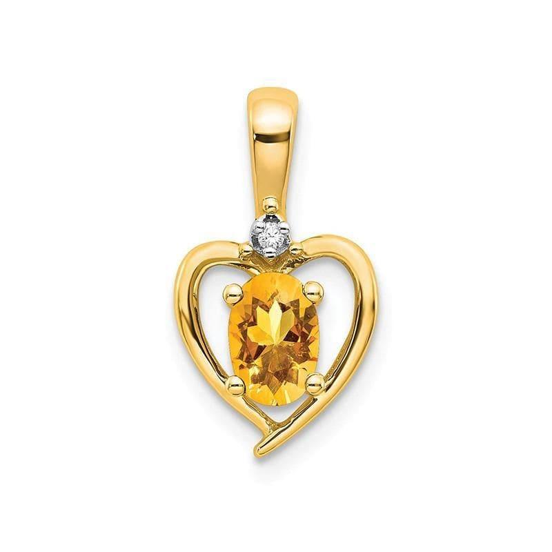 14K Diamond & Citrine Pendant - Seattle Gold Grillz