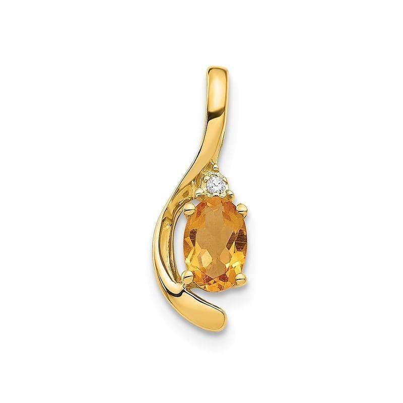 14K Diamond & Citrine Pendant - Seattle Gold Grillz