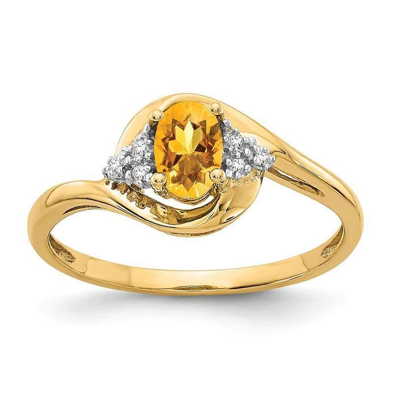 14K Diamond & Citrine Ring - Seattle Gold Grillz