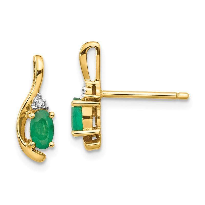14K Diamond & Emerald Earrings - Seattle Gold Grillz