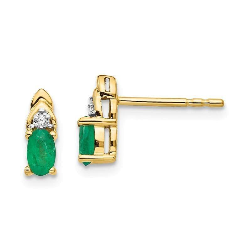 14K Diamond & Emerald Earrings - Seattle Gold Grillz