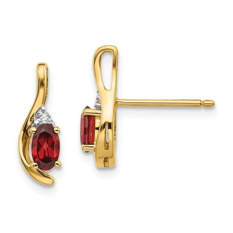 14K Diamond & Garnet Earrings - Seattle Gold Grillz