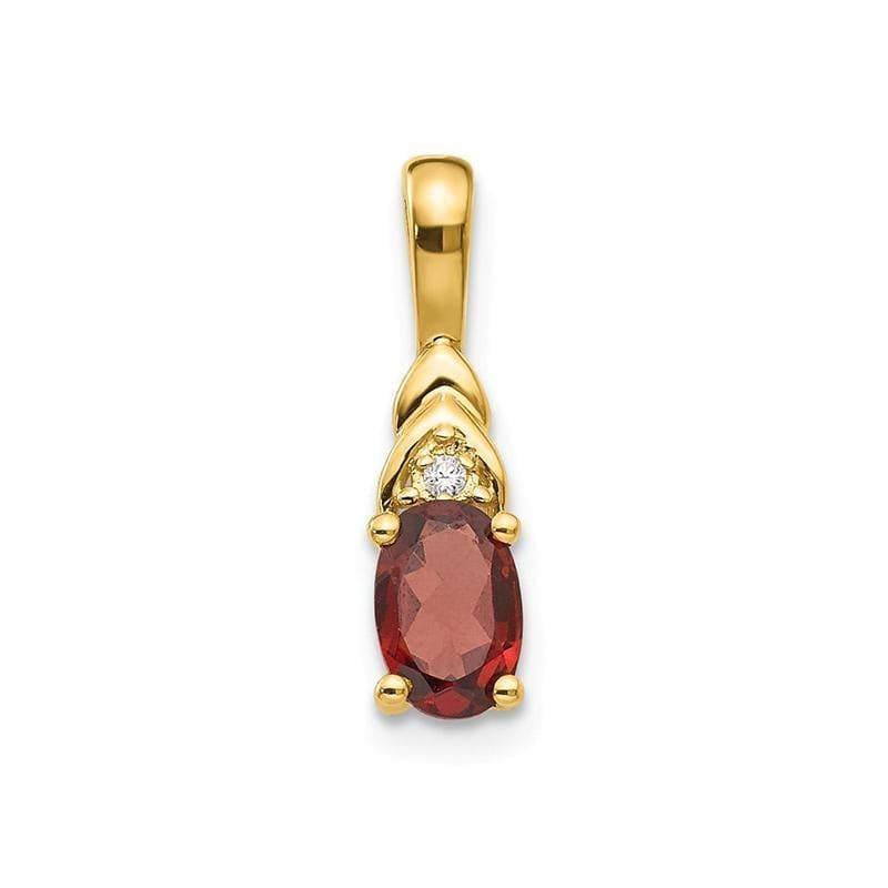 14K Diamond & Garnet Pendant - Seattle Gold Grillz