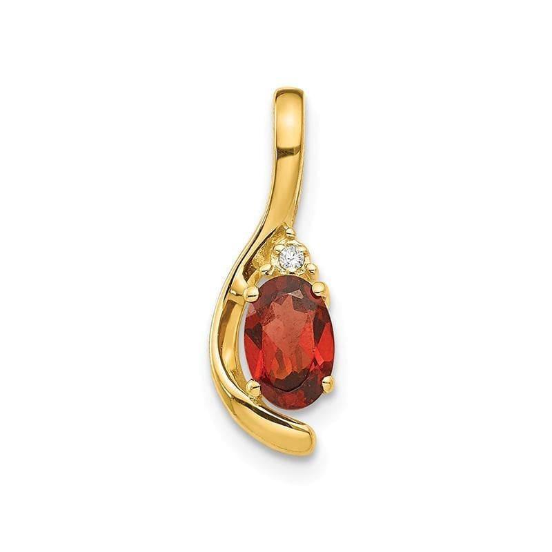 14K Diamond & Garnet Pendant - Seattle Gold Grillz