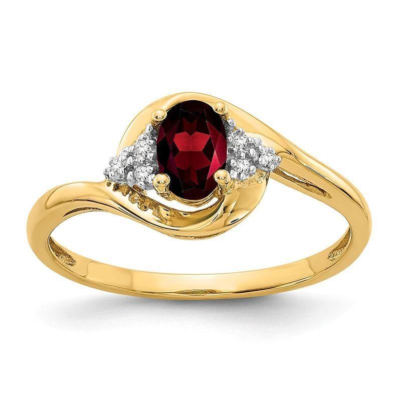 14K Diamond & Garnet Ring - Seattle Gold Grillz