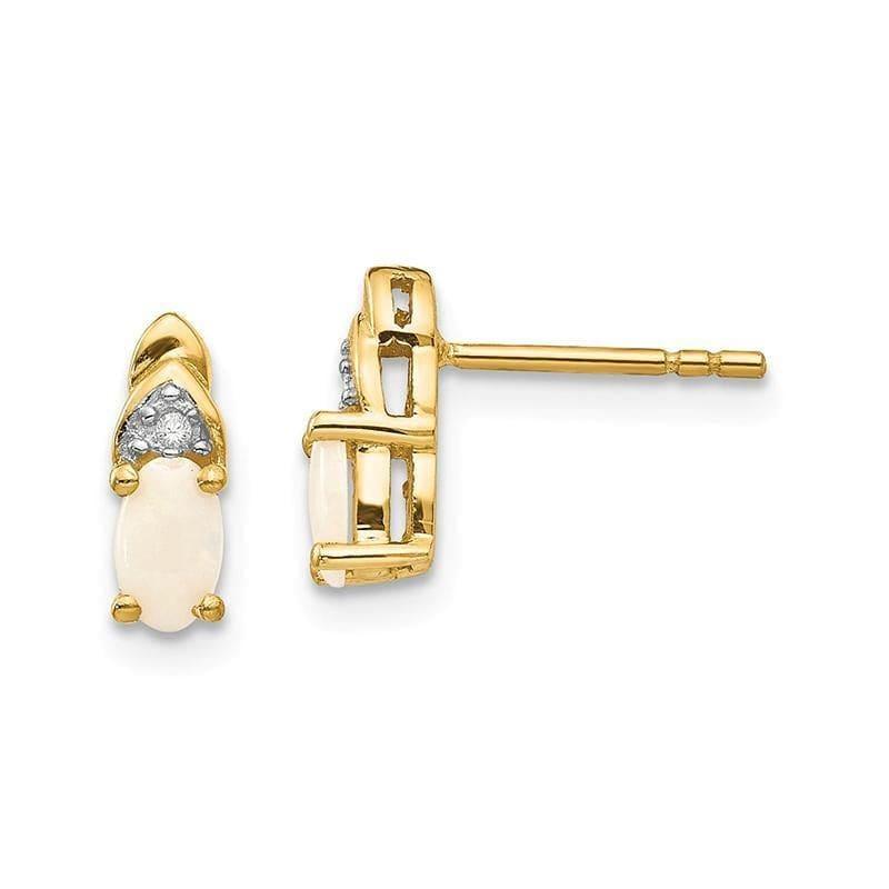 14K Diamond & Opal Earrings - Seattle Gold Grillz