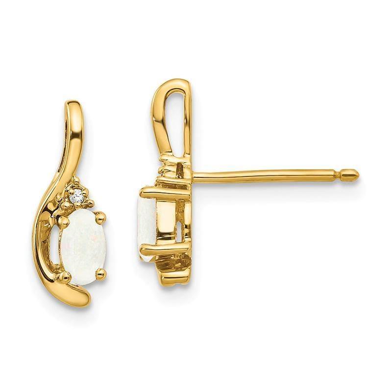 14K Diamond & Opal Earrings - Seattle Gold Grillz
